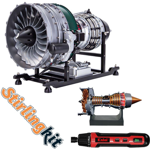 Stirlingkit Dual DIY Turbofan Engine Set with Tool – Build, Compare, Master