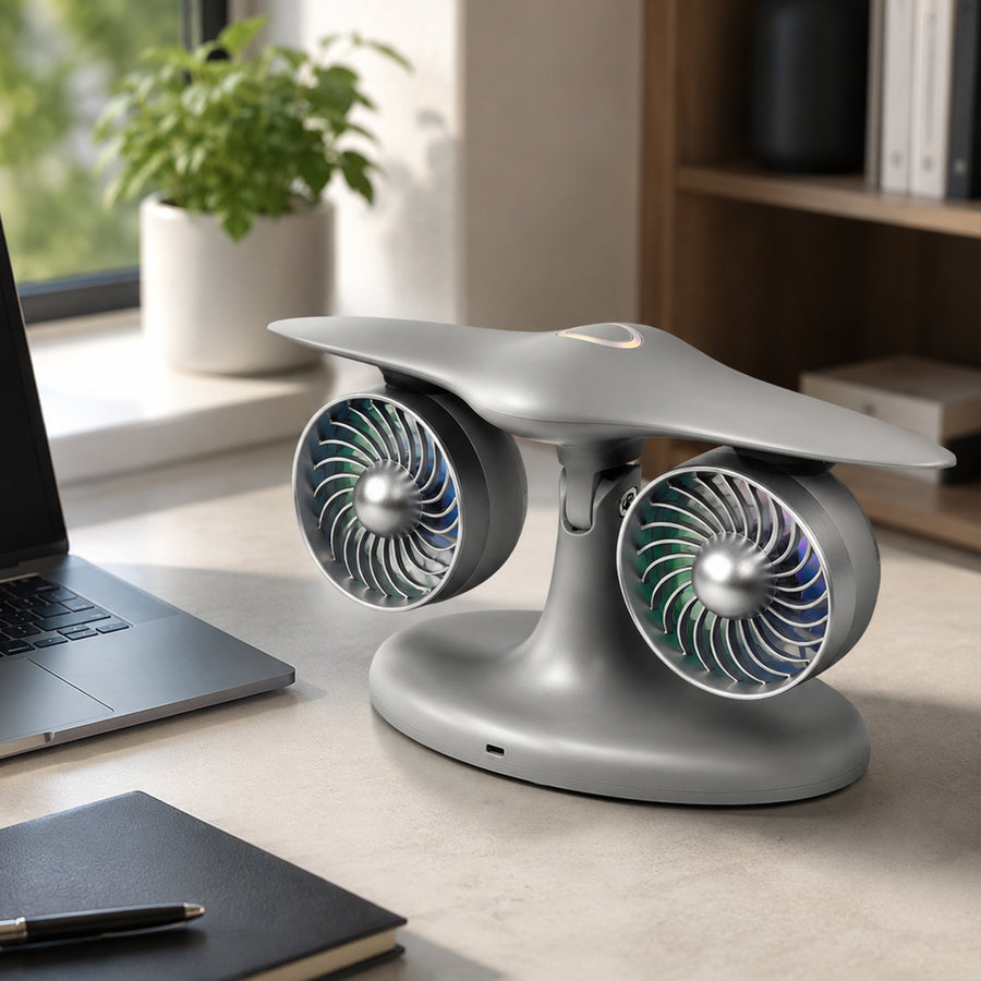 Stirlingkit Dual Turbofan Jet Engine Desk Fan for Aviation Fans & Desk Setup