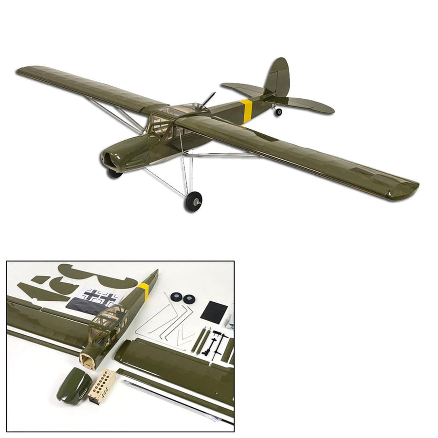 Stirlingkit DW HOBBY Fi156 Army Green 1/9 1600mm Wingspan ARF RC Airplane Balsa Wood Airplane