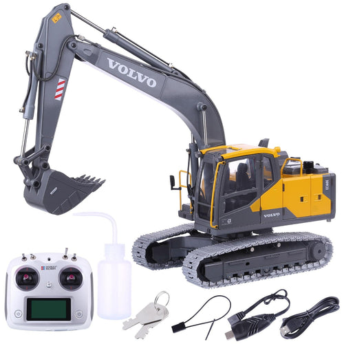 Stirlingkit E111-003 1/14 2.4G Remote Control Hydraulic Excavator Engineering Construction Vehicle Model Toy - RTR Version Yellow