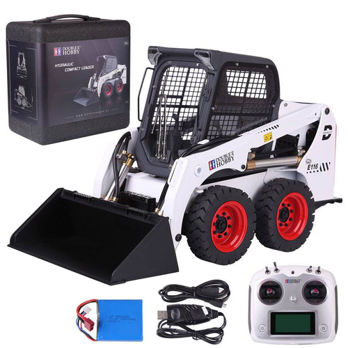 Stirlingkit E116-003 1/14 2.4G Alloy Hydraulic Skid Steer Loader Engineering Bulldozer Construction Remote Control Vehicle - RTR Version