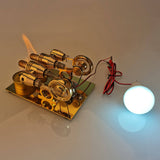 Stirlingkit ENJOMOR 4 Cylinder Hot Air Stirling Engine Generator with Bulb & Voltmeter, view 2