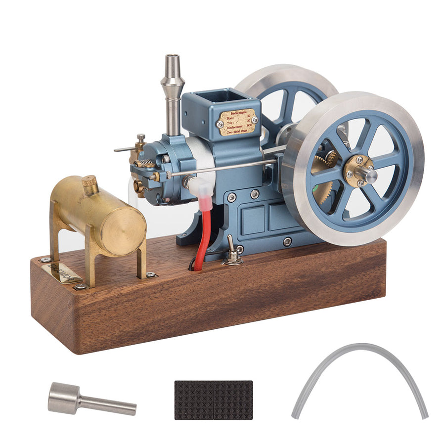 Stirlingkit ENJOMOR 6CC Blue Hit and Miss Gas Engine Miniature 4 Stroke Engine RTR Full Set