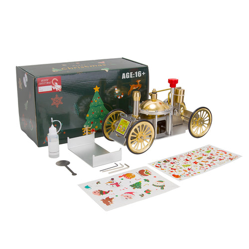 Stirlingkit ENJOMOR Antique Live Steam-Powered Car Model Golden Christmas