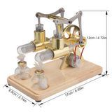 Stirlingkit ENJOMOR Balance Two Cylinder Stirling Engine with LED Light Bulb, view 6