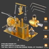 Stirlingkit ENJOMOR DIY Hot Air Stirling Engine Model Building Kits Golden, view 6