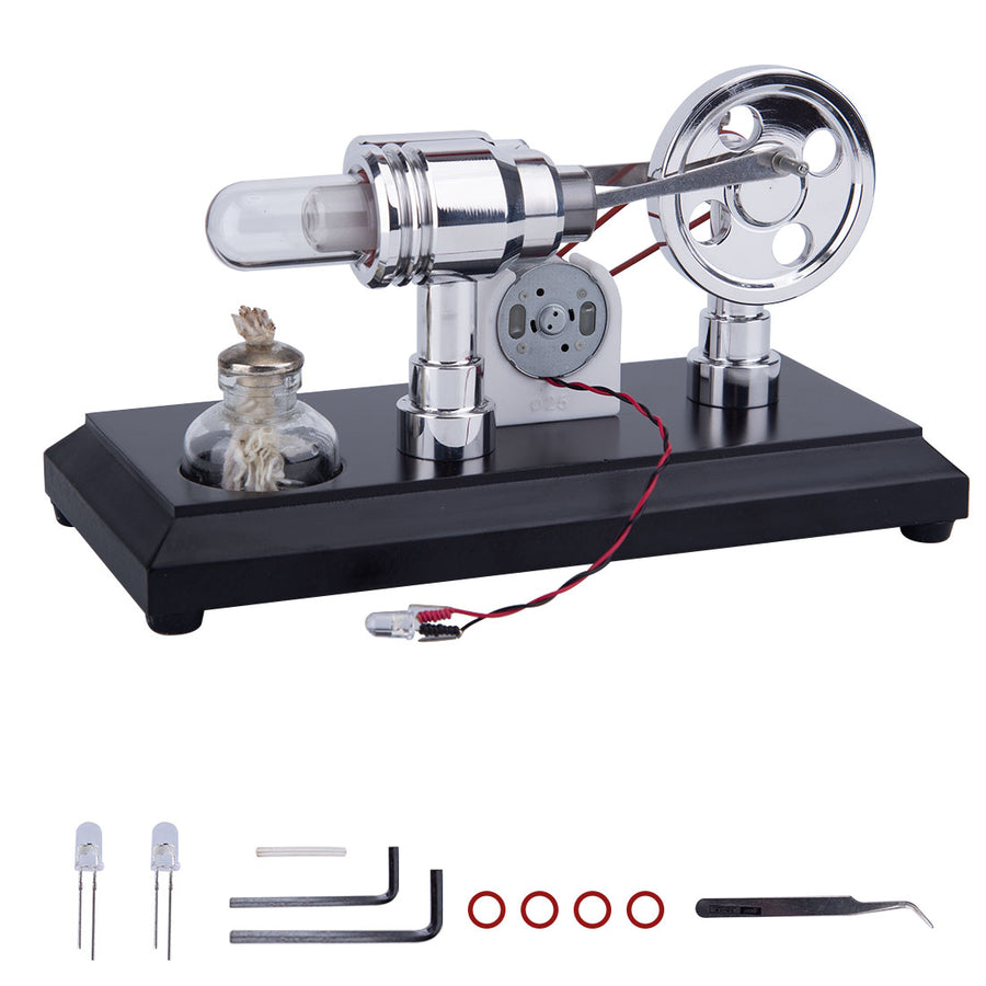 Stirlingkit ENJOMOR Gamma Stirling Engine Single Cylinder Sterling Engine Generator
