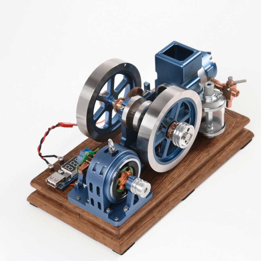 Stirlingkit ENJOMOR Horizontal Gas Hit and Miss Engine Model with Generator RTR Power Set