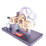 Stirlingkit Enjomor Horizontal Gear Drive Hot Air Stirling Engine LED Electricity Generator Model with Voltmeter, view 5