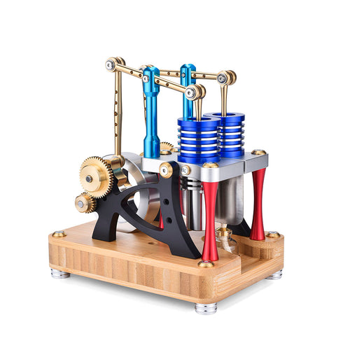 Stirlingkit ENJOMOR Hot Air Alpha-Type Walking Beam Stirling Engine
