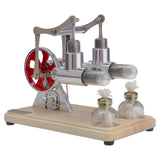 Stirlingkit ENJOMOR Mini Double Cylinder Hot Air Stirling Engine STEM Silver, view 5
