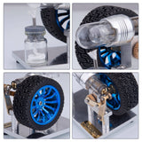 Stirlingkit ENJOMOR Mini Rocker Arm Stirling engine Alpha Version with Tire, view 3