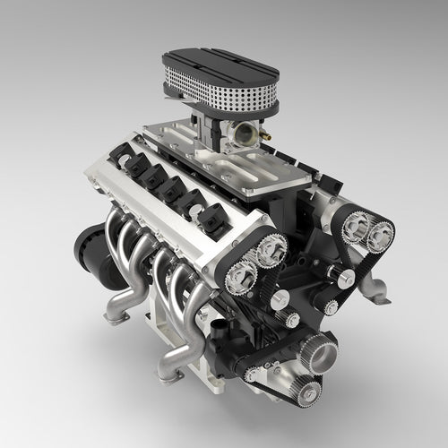 Stirlingkit ENJOMOR V12 GS-V12 72CC Large Scale V12 DOHC Four-Stroke Gasoline Engine Model Water-Cooled Electric Start