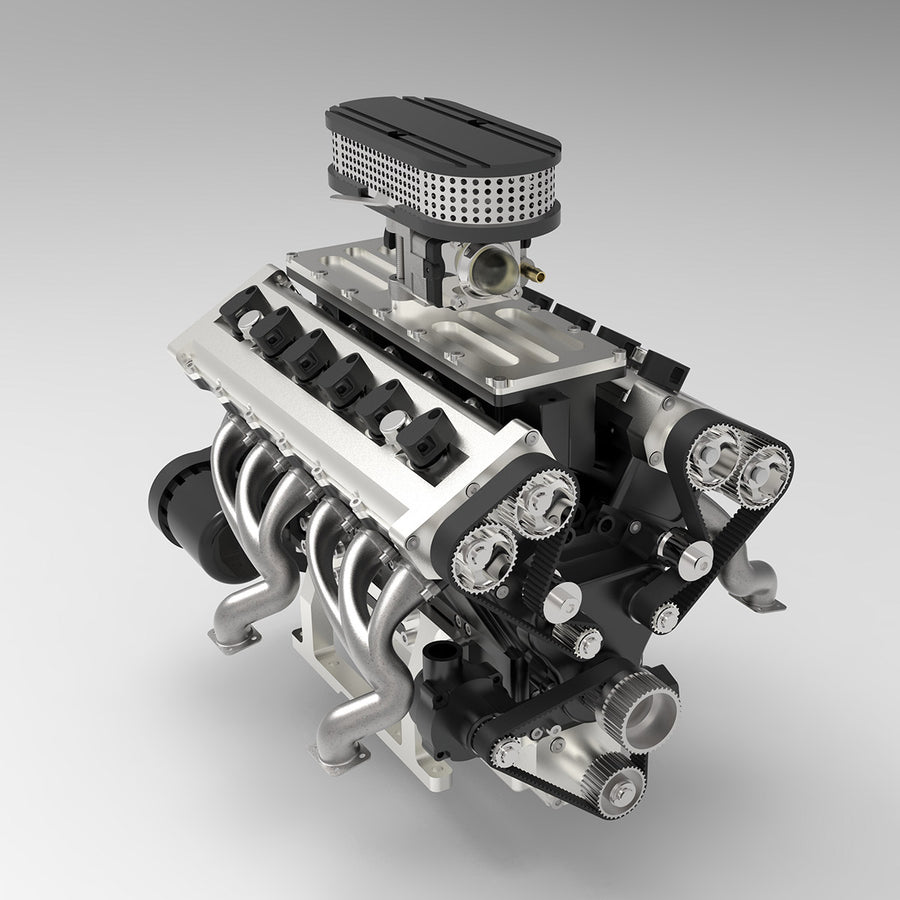 Stirlingkit ENJOMOR V12 GS-V12 72CC Large Scale V12 DOHC Four-Stroke Gasoline Engine Model Water-Cooled Electric Start