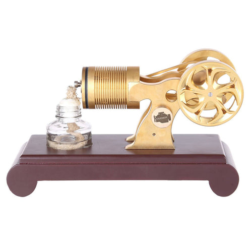 Stirlingkit Enjomor Vacuum Single Cylinder Flame Licker Stirling Engine Brass Model