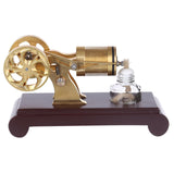 Stirlingkit Enjomor Vacuum Single Cylinder Flame Licker Stirling Engine Brass Model, view 6