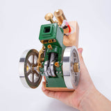 Stirlingkit ENJOMOR Vintage Green Gas Hit and Miss Engine Mini 4-stroke Stationary Engine Horizontal IC Engine Model, view 2