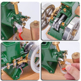 Stirlingkit ENJOMOR Vintage Green Gas Hit and Miss Engine Mini 4-stroke Stationary Engine Horizontal IC Engine Model, view 3