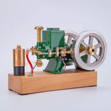 Stirlingkit ENJOMOR Vintage Green Gas Hit and Miss Engine Mini 4-stroke Stationary Engine Horizontal IC Engine Model, view 4