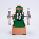 Stirlingkit ENJOMOR Vintage Green Gas Hit and Miss Engine Mini 4-stroke Stationary Engine Horizontal IC Engine Model, view 5