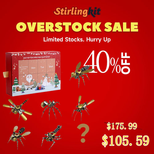 Stirlingkit Exquisite Mechanical Insect Assembly Model Week Series Christmas Gift Set