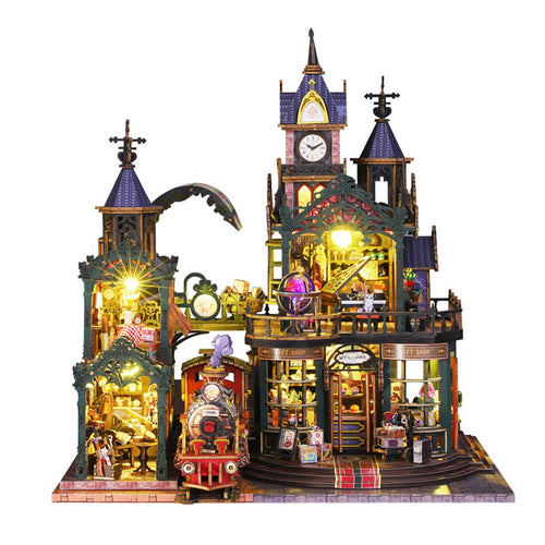 Stirlingkit Fantasy of The Steam Era Railtrack Ethereal City 3D Wooden Model Building Kit