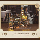 Stirlingkit Fantasy of The Steam Era Railtrack Ethereal City 3D Wooden Model Building Kit, view 3