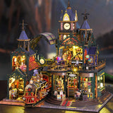 Stirlingkit Fantasy of The Steam Era Railtrack Ethereal City 3D Wooden Model Building Kit, view 5