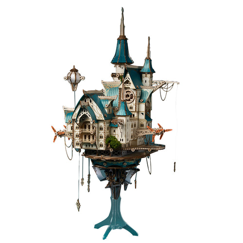 Stirlingkit Fantasy Steampunk Large Blue Castle 3D Wooden Model Building Kit 699PCS