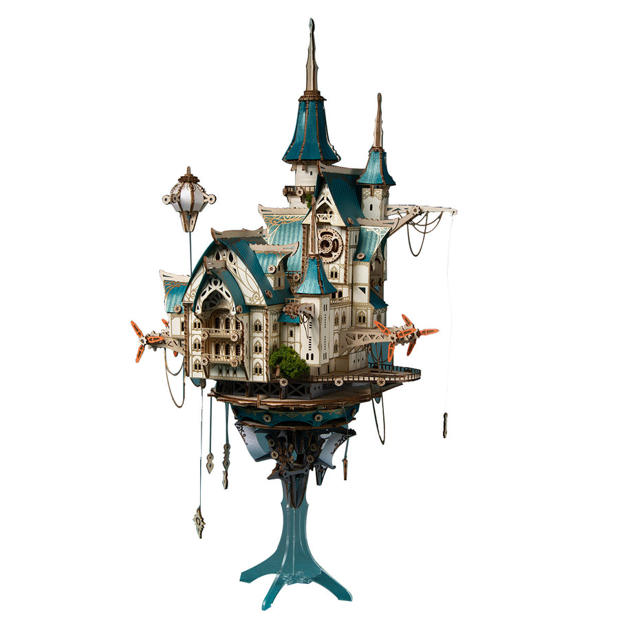 Stirlingkit Fantasy Steampunk Large Blue Castle 3D Wooden Model Building Kit 699PCS