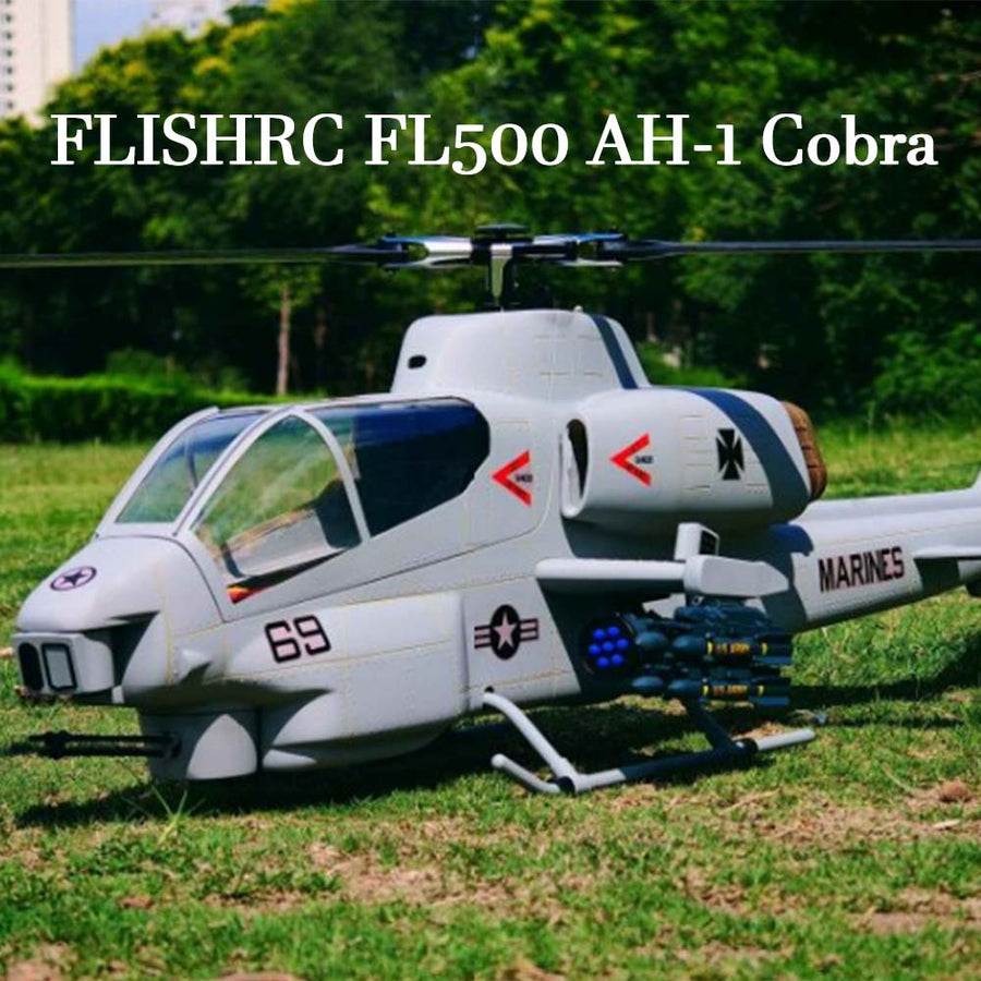 Stirlingkit FLISHRC FL500 AH-1 Cobra 500-Class Large Scale GPS RC Helicopter Model with L7 Flight Controller 2.4G 6CH RTF