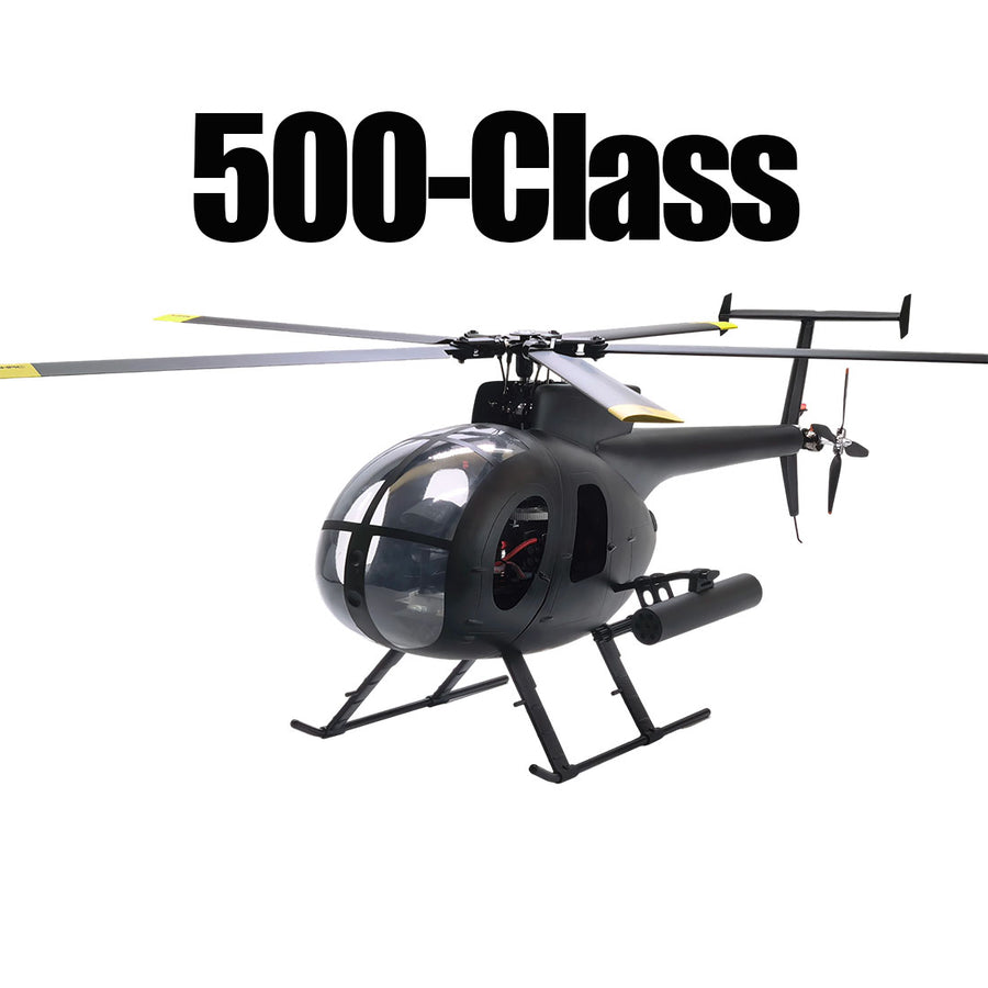 Stirlingkit FLISHRC FL500 AH-6 Little Bird Super Large Scale RC Helicopter Model 500-Class 2.4G 6CH with L7 Flight Controller RTF