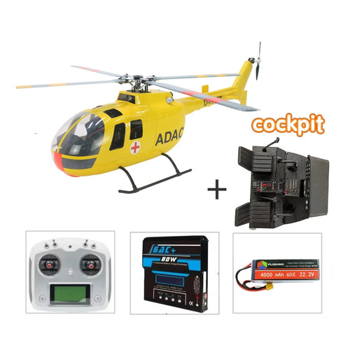 Stirlingkit FLISHRC FL500 BO-105 500-Class 2.4G 6CH Large Scale GPS RC Helicopter Model RTF