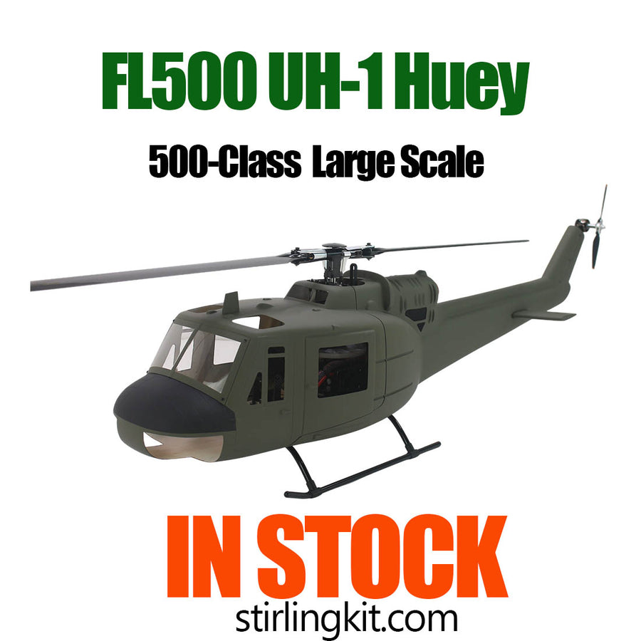 Stirlingkit FLISHRC FL500 UH-1 Huey 500-Class Huge Scale GPS RC Helicopter Model 2.4G 6CH Gunship Model RTF