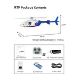 Stirlingkit FLYWING BELL-407 470 Class RTF GPS Large RC Helicopter Model with ACE Flight Controller, view 3