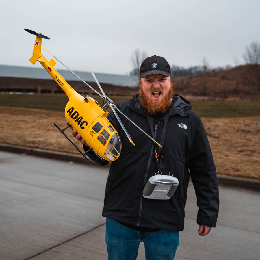 Stirlingkit FLYWING BO105 470 Size Scale GPS Heli Drone 2.4G 6CH Big Military RC Helicopter With ACE Flight Controller