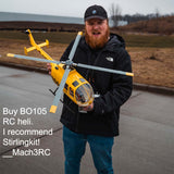 Stirlingkit FLYWING BO105 470 Size Scale GPS Heli Drone 2.4G 6CH Big Military RC Helicopter With ACE Flight Controller, view 4