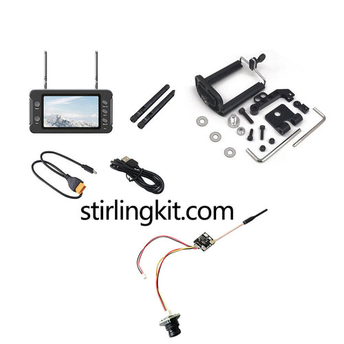 Stirlingkit FPV Upgrade Accessories Kit for Yuxiang F118S Little Bird RC Helicopters (5.8G VTX, 5.8GHz Monitor & Controller Mount Bracket)