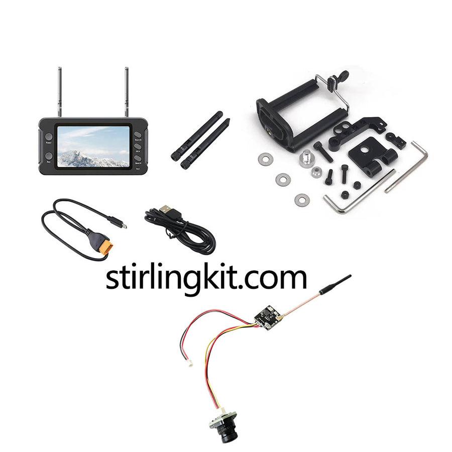 Stirlingkit FPV Upgrade Accessories Kit for Yuxiang F118S Little Bird RC Helicopters (5.8G VTX, 5.8GHz Monitor & Controller Mount Bracket)