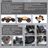 Stirlingkit FS Racing 1/8 6s 4WD 2.4G High Speed Brushless Remote Control Car with Body ESC Motor, view 6