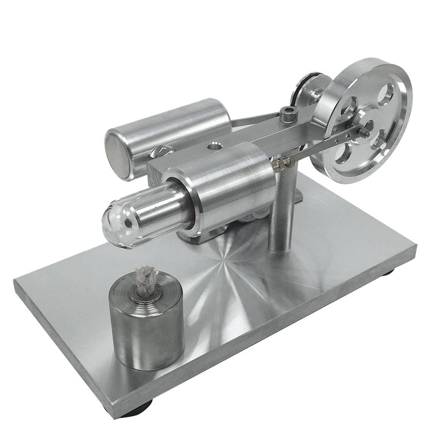 Stirlingkit Full Metal Single Cylinder Stirling Engine Model LED Micro Generator Physical Experiment Toy