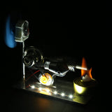 Stirlingkit γ GammaType Stirling Engine Generator Model with LED Light Bar & Fan Science Experiment Educational Toy, view 3