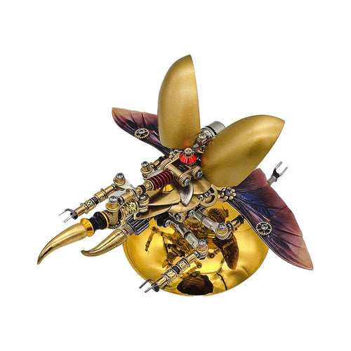 Stirlingkit Golden Hercules Beetle Stag Beetle DIY Metal Insects Model Kits LED Christmas Gift