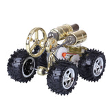 Stirlingkit Golden Hot Air Stirling Engine Powered 4-Wheel Car Engine Model Physical Toy, view 2