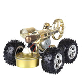Stirlingkit Golden Hot Air Stirling Engine Powered 4-Wheel Car Engine Model Physical Toy, view 4