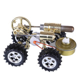 Stirlingkit Golden Hot Air Stirling Engine Powered 4-Wheel Car Engine Model Physical Toy, view 5