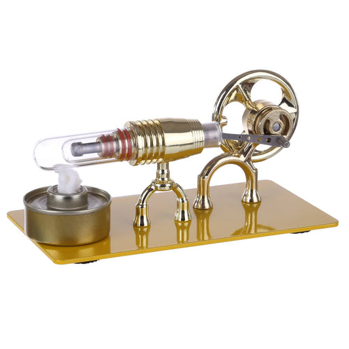 Stirlingkit Golden Single Cylinder Stirling Engine Model Science Physical Educational Toys Gift