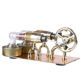 Stirlingkit Golden Two Cylinders Stirling Engine Model Physics Science Educational Toys Custom, view 5