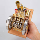 Stirlingkit H76 5CC Horizontal Vintage Stationary Engine Twin-cylinder OHV Dual Flywheel Gasoline Internal Combustion Engine Model, view 3