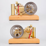 Stirlingkit H76 5CC Horizontal Vintage Stationary Engine Twin-cylinder OHV Dual Flywheel Gasoline Internal Combustion Engine Model, view 5